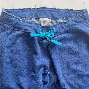 Zumba Fitness Blue Joggers woman’s size medium distressed jogging cargo Zin pant